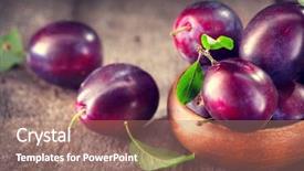  Presentation with organic - Colorful theme enhanced with plum healthy juicy ripe organic backdrop and a coral colored foreground