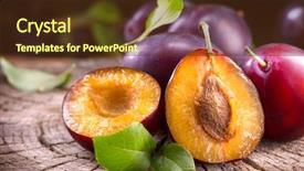  Presentation with organic - Slide deck featuring plum healthy juicy ripe organic background and a tawny brown colored foreground