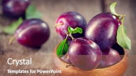  Presentation with healthy diet organic food - Audience pleasing slides consisting of plum healthy juicy ripe organic backdrop and a coral colored foreground
