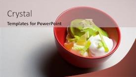  Presentation with chocolate ice cream - PPT theme consisting of plum-ice-cream-white-chocolate background and a soft green colored foreground