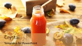  Presentation with juice - Cool new presentation theme with plum-juice-in-a-glass backdrop and a yellow colored foreground