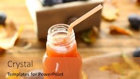  Presentation with juice - Presentation theme with plum-juice-in-a-glass background and a gold colored foreground