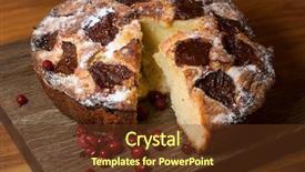  Presentation with banoffee pie cake on white - Slide set consisting of plum pie rustic plum cake background and a  colored foreground