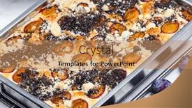  Presentation with poppy - PPT theme featuring plum-pie-with-poppy-seeds background and a coral colored foreground