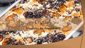  Presentation with poppy - PPT theme consisting of plum-pie-with-poppy-seeds background and a coral colored foreground