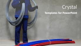  Presentation with systems - PPT layouts having plumber-and-plastic-pipes background and a gray colored foreground
