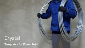  Presentation with systems - Presentation theme having plumber-and-plastic-pipes background and a gray colored foreground