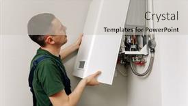  Presentation with boiler - Theme featuring plumber-attaches-trying-to-fix background and a light gray colored foreground