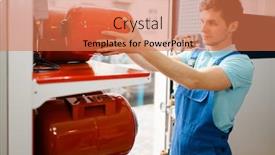  Presentation with water tank - Cool new theme with plumber-choosing-expansion-tank backdrop and a coral colored foreground