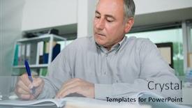  Presentation with plumber - Presentation theme featuring plumber in office background and a light gray colored foreground