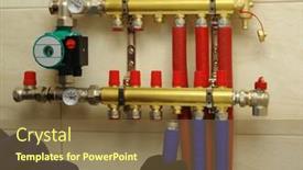  Presentation with pipes - Presentation theme enhanced with plumber-installing-collector-and-plastic background and a tawny brown colored foreground