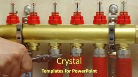  Presentation with plumber - Presentation theme with plumber-installing-collector-and-plastic background and a tawny brown colored foreground