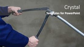  Presentation with systems - Presentation theme enhanced with plumber-installing-plastic-pipes-doing background and a gray colored foreground