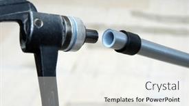  Presentation with water pipes - Slide deck featuring plumber-installing-plastic-pipes-doing background and a sky blue colored foreground