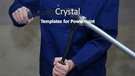  Presentation with systems - Slides having plumber-installing-plastic-pipes-doing background and a navy blue colored foreground