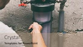  Presentation with plumber - Cool new presentation design with plumber-is-repairing-the-water backdrop and a coral colored foreground