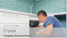  Presentation with plumber - Slides consisting of plumber-man-with-tools background and a light gray colored foreground