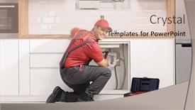  Presentation with pipe - Slides with plumber-repairing-a-pipe-under background and a lemonade colored foreground