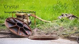  Presentation with plumber - PPT layouts featuring plumber-s-tools-near-opened background and a gold colored foreground