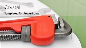  Presentation with lid - PPT theme consisting of plumber's tools on toilet seat lid indoors background and a lemonade colored foreground