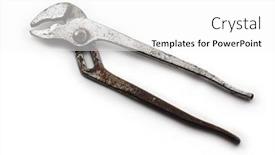  Presentation with pump - Audience pleasing PPT theme consisting of plumber-s-wrench-or-pump backdrop and a white colored foreground