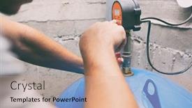  Presentation with water supply system - Amazing theme having plumber-sets-up-the-automated backdrop and a coral colored foreground