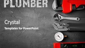  Presentation with plumbing - Amazing slide deck having plumber tools on concrete structure backdrop and a gray colored foreground