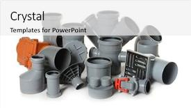  Presentation with plumber - Theme featuring mechanical separation - plumber tube group for water background and a white colored foreground