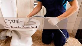  Presentation with blocked - Presentation enhanced with plumber-unclogging-blocked-toilet background and a coral colored foreground