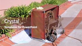  Presentation with sewer - Amazing theme having plumber unclogs a sewer drain backdrop and a tawny brown colored foreground