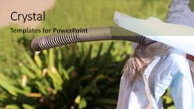  Presentation with sewer - Theme with plumber unclogs a sewer drain background and a yellow colored foreground