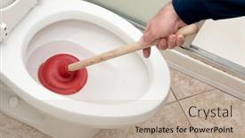  Presentation with plumber - Beautiful PPT layouts featuring plumber-uses-a-plunger backdrop and a mint green colored foreground