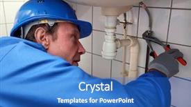  Presentation with plumber - PPT layouts consisting of plumber background and a teal colored foreground