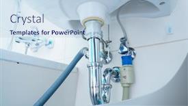  Presentation with drain - Presentation theme with plumbing-drain-pipe-in-bathroom background and a light blue colored foreground
