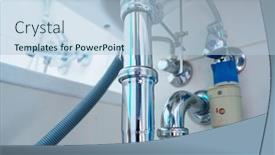  Presentation with drain - PPT theme featuring plumbing-drain-pipe-in-bathroom background and a light blue colored foreground