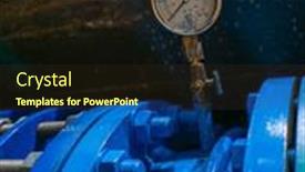  Presentation with hydroelectric plant - Slide deck featuring plumbing-pipe-with-regulation-system background and a tawny brown colored foreground