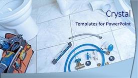  Presentation with plumbing - Amazing PPT theme having plumbing repair tools backdrop and a  colored foreground