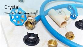  Presentation with plumbing - Beautiful slide deck featuring plumbing repair tools backdrop and a light blue colored foreground