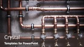  Presentation with copper - Beautiful slides featuring plumbing-service-copper-pipeline backdrop and a dark gray colored foreground