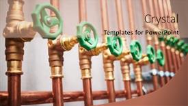  Presentation with plumbing - Theme having plumbing-service-copper-pipeline background and a coral colored foreground
