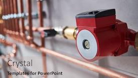  Presentation with plumbing - Colorful PPT layouts enhanced with plumbing-service-copper-pipeline backdrop and a mint green colored foreground