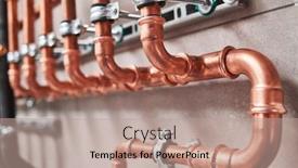  Presentation with plumbing - Slides having plumbing-service-copper-pipeline background and a coral colored foreground