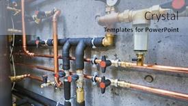  Presentation with pipeline - Presentation enhanced with plumbing-service-copper-pipeline background and a light blue colored foreground