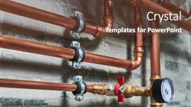  Presentation with copper - Presentation having plumbing-service-copper-pipeline background and a tawny brown colored foreground