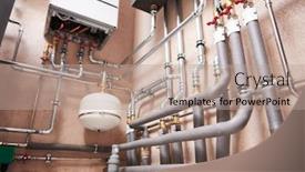  Presentation with plumbing - PPT theme having plumbing-service-hot-water-boiler background and a coral colored foreground