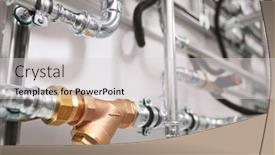  Presentation with stainless steel - Slides consisting of plumbing-service-stainless-steel-pipeline background and a light gray colored foreground