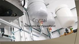  Presentation with stainless steel - Audience pleasing presentation design consisting of plumbing-service-stainless-steel-pipeline backdrop and a light gray colored foreground