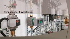  Presentation with stainless steel - Presentation theme having plumbing-service-stainless-steel-pipeline background and a light gray colored foreground