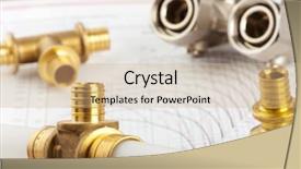  Presentation with documentation - Audience pleasing slides consisting of plumbing supplies - pipes accessories documentation backdrop and a coral colored foreground