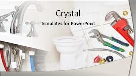  Presentation with plumbing - PPT theme having plumbing tools background background and a white colored foreground